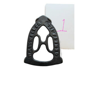 Antique Raised Ironing Iron Trivet‎ Pot stand WH Howell H Pattern Geneva Kitchen